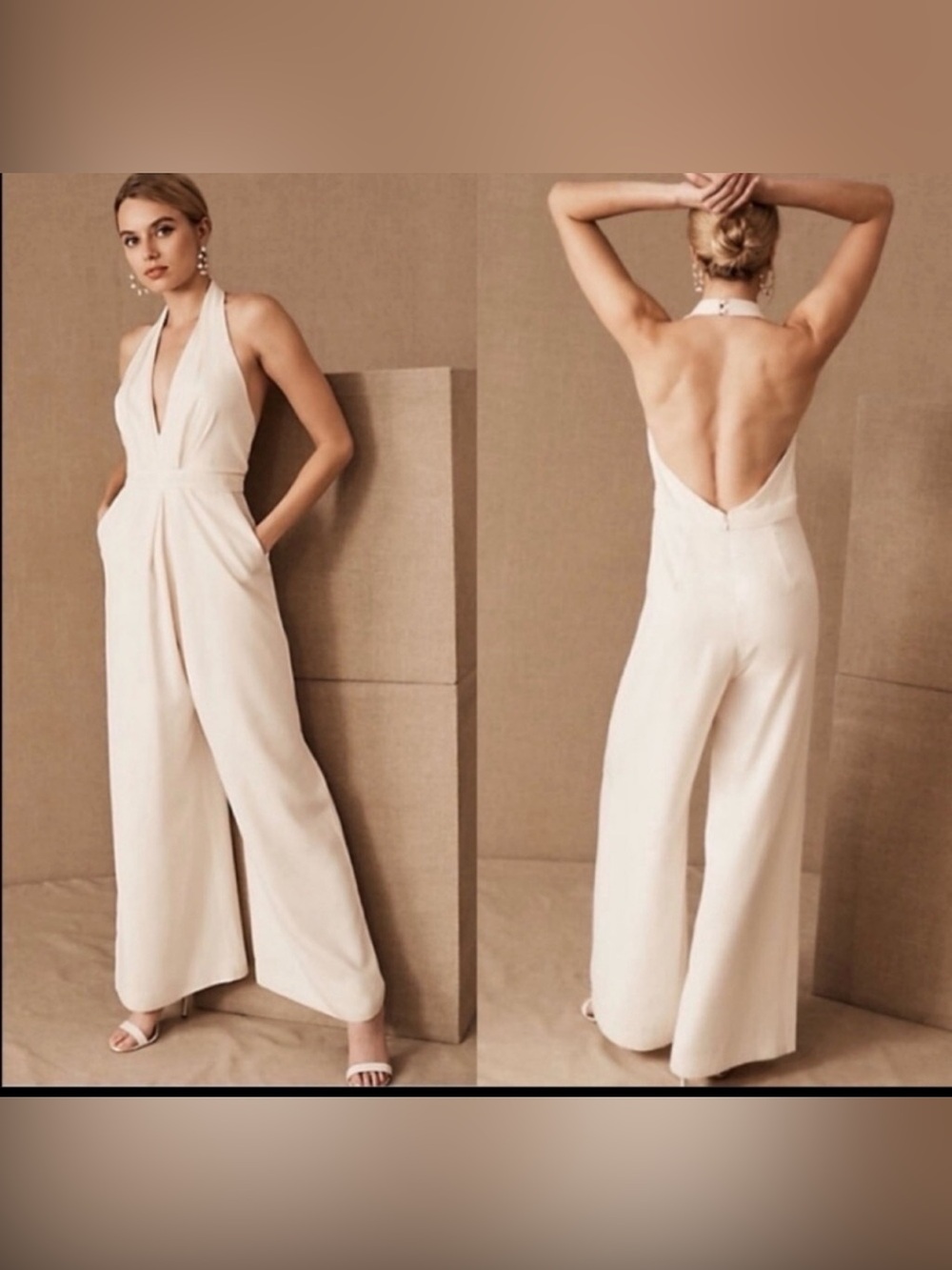 Anthropologie BHLDN Jill Stuart Mara HalterMaxiJumpsuit Halter Wide-Leg Jumpsuit